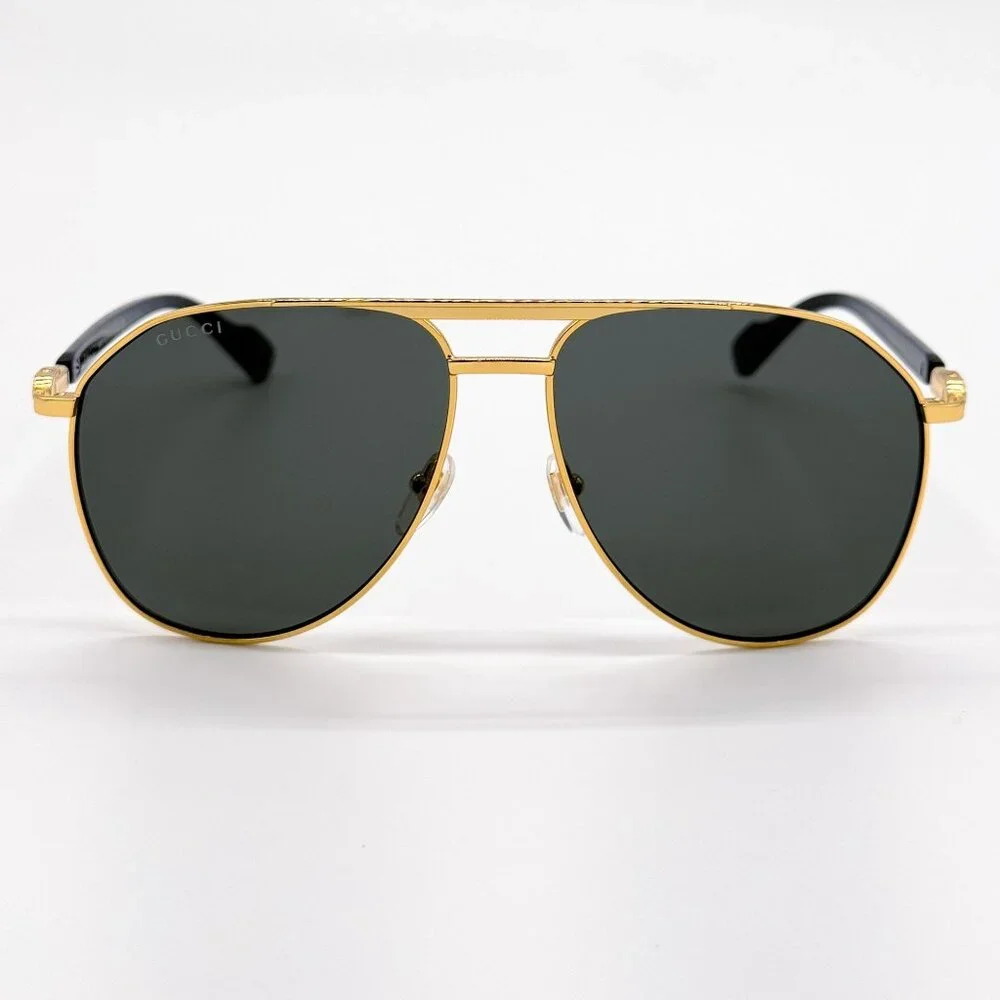 NEW GUCCI SUNGLASSES GG1220S 001 BLACK/GOLD UNISEX EYEWEAR